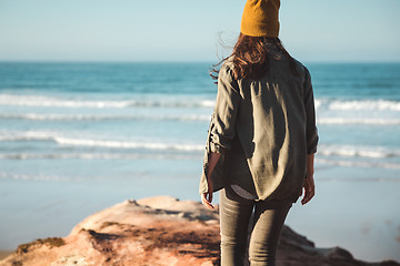 Image showing Beautiful woman on the beach