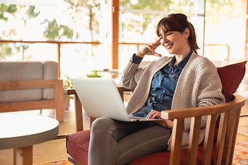 Image showing Woman working on a laptop 