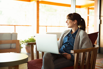 Image showing Woman working on a laptop 