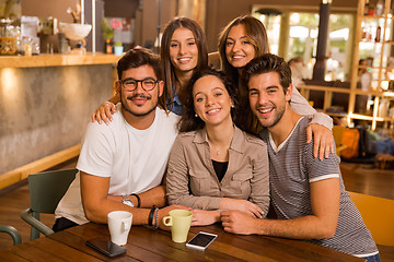 Image showing Friends posing to the camera 