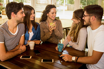 Image showing Friends at the cafe 