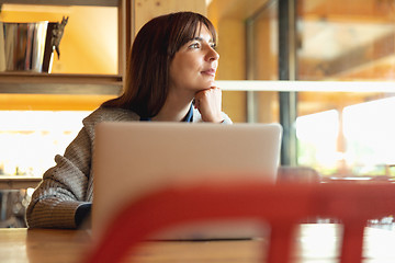 Image showing Woman working on a laptop 