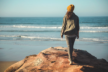 Image showing Beautiful woman on the beach