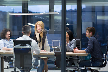 Image showing Startup Business Team At A Meeting at modern office building