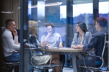 Image showing Startup Business Team At A Meeting at modern office building