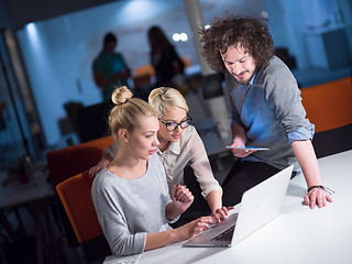 Image showing designers in the night startup office