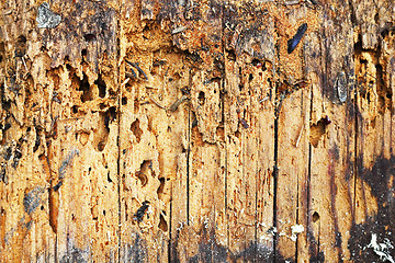 Image showing wooden background of decayed plank