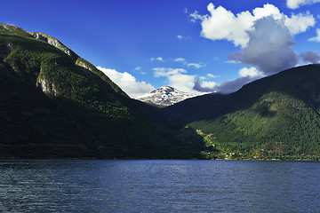 Image showing view of norwegian fjord