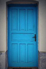 Image showing blue door close up