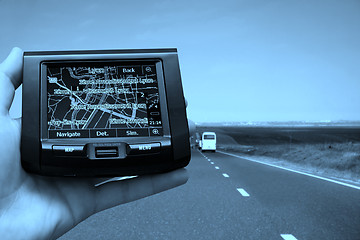 Image showing GPS in a man hand