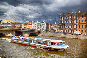 Image showing Fontanka river. Saint-Petersburg , Belinsky Bridge