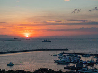 Image showing Sunset at Manila Bay