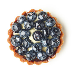 Image showing blueberry tart isolated on white background
