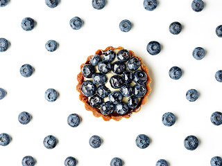 Image showing blueberry tart and blueberry pattern