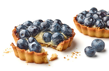 Image showing blueberry tart on white background