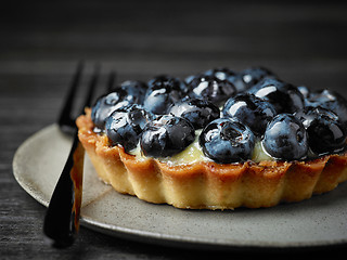 Image showing close up of blueberry tart