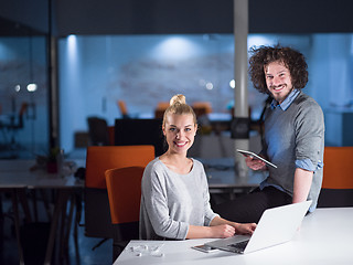 Image showing designers in the night startup office