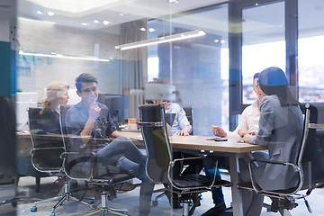 Image showing Startup Business Team At A Meeting at modern office building