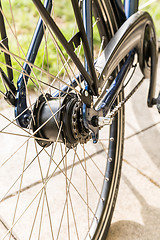 Image showing Bicycle - detail of gear and chain 