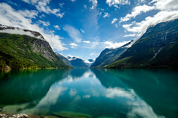 Image showing lovatnet lake Beautiful Nature Norway.