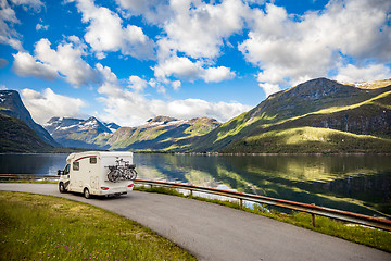 Image showing Family vacation travel RV, holiday trip in motorhome