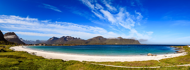 Image showing Beach Lofoten archipelago islands beach