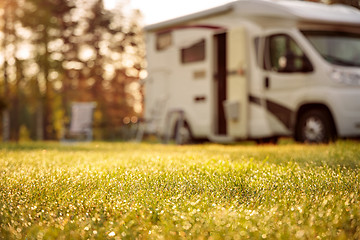 Image showing Family vacation travel RV, holiday trip in motorhome