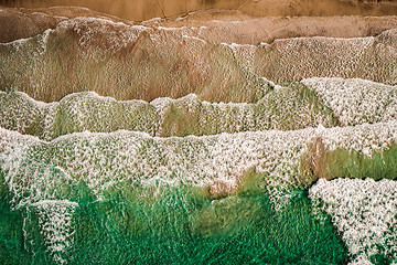 Image showing Abstract wave sea beach on top view.