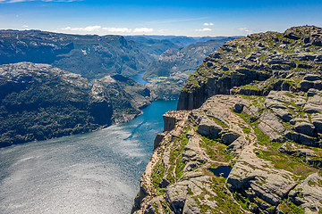 Image showing Pulpit Rock Preikestolen Beautiful Nature Norway