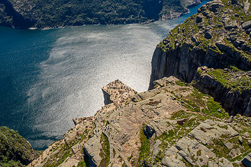 Image showing Pulpit Rock Preikestolen Beautiful Nature Norway