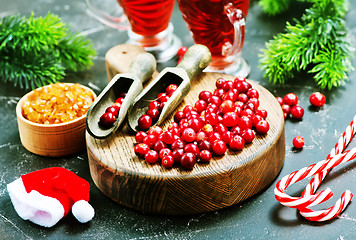 Image showing cranberry drink and berries