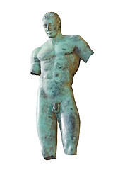 Image showing old greek male bronze statue at Sicily