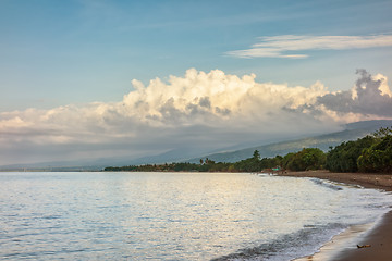 Image showing a dark sand beach in northern Bali Indonesia