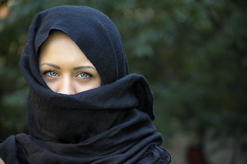 Image showing Muslim lady in scarf