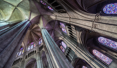 Image showing Light and organic structure  in the cathedral of Bourges