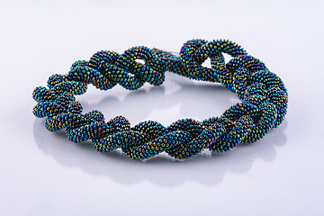 Image showing Handmade designer multi-colored bead bracelet