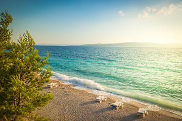 Image showing Beach in croatian coast, blue sea