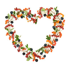 Image showing Heart Shaped Autumn Berry Wreath