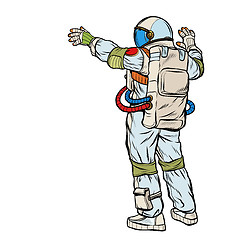 Image showing astronaut opened his hands
