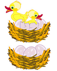 Image showing Vector illustration jack with egg and nestling