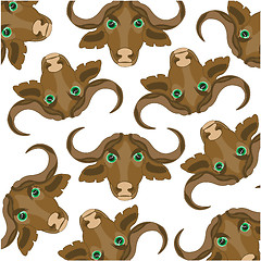 Image showing Vector illustration of the pattern of the head animal buffalo