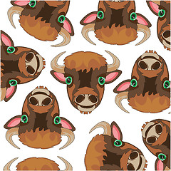 Image showing Mug animal bison on white background is insulated