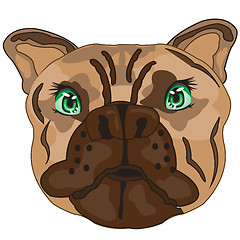 Image showing Vector illustration of the mug of the dog bulldog