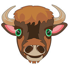 Image showing Mug animal bison on white background is insulated