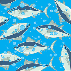 Image showing Decorative background of sea commercial fish tunny