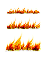 Image showing Fiery flames on a white background. Fire bonfire. Vector illustration