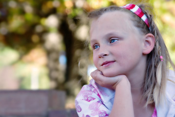 Image showing wistful young girl