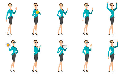 Image showing Vector set of illustrations with business people.