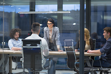 Image showing Startup Business Team At A Meeting at modern office building