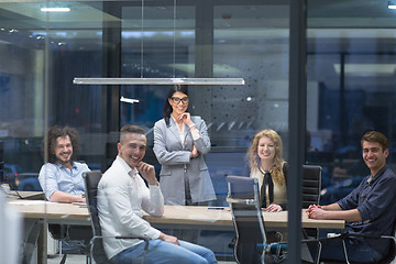 Image showing Startup Business Team At A Meeting at modern office building